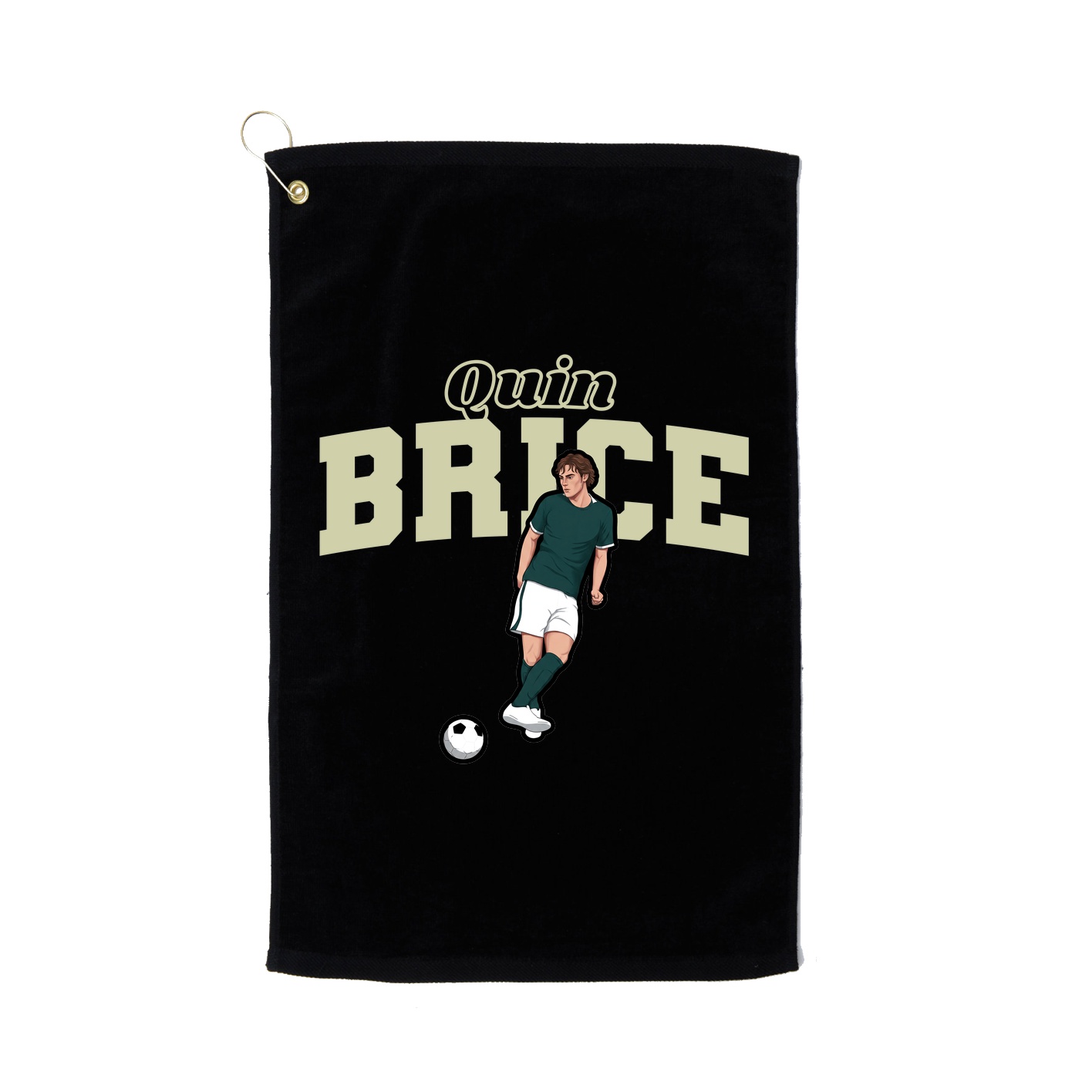 Golf Towel — Name Arch in Black