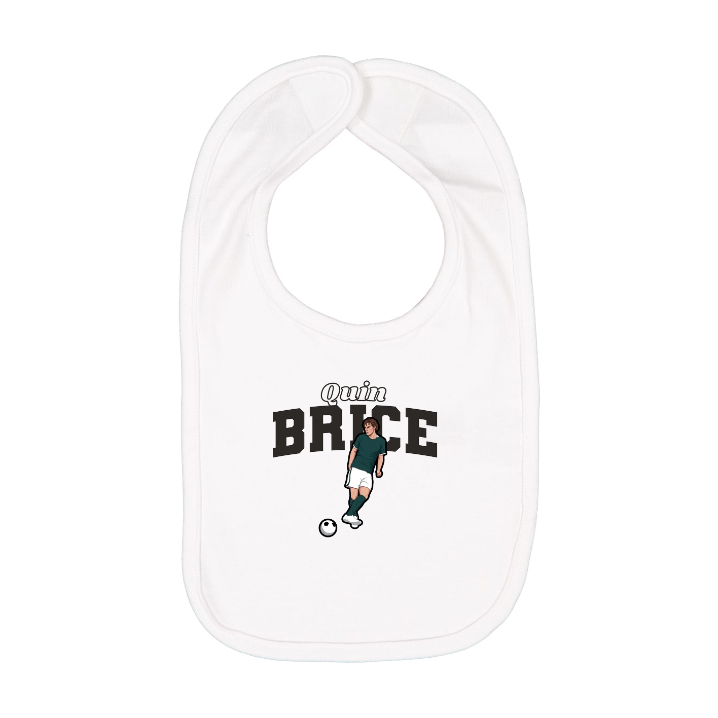 Infant Bib — Name Arch in White