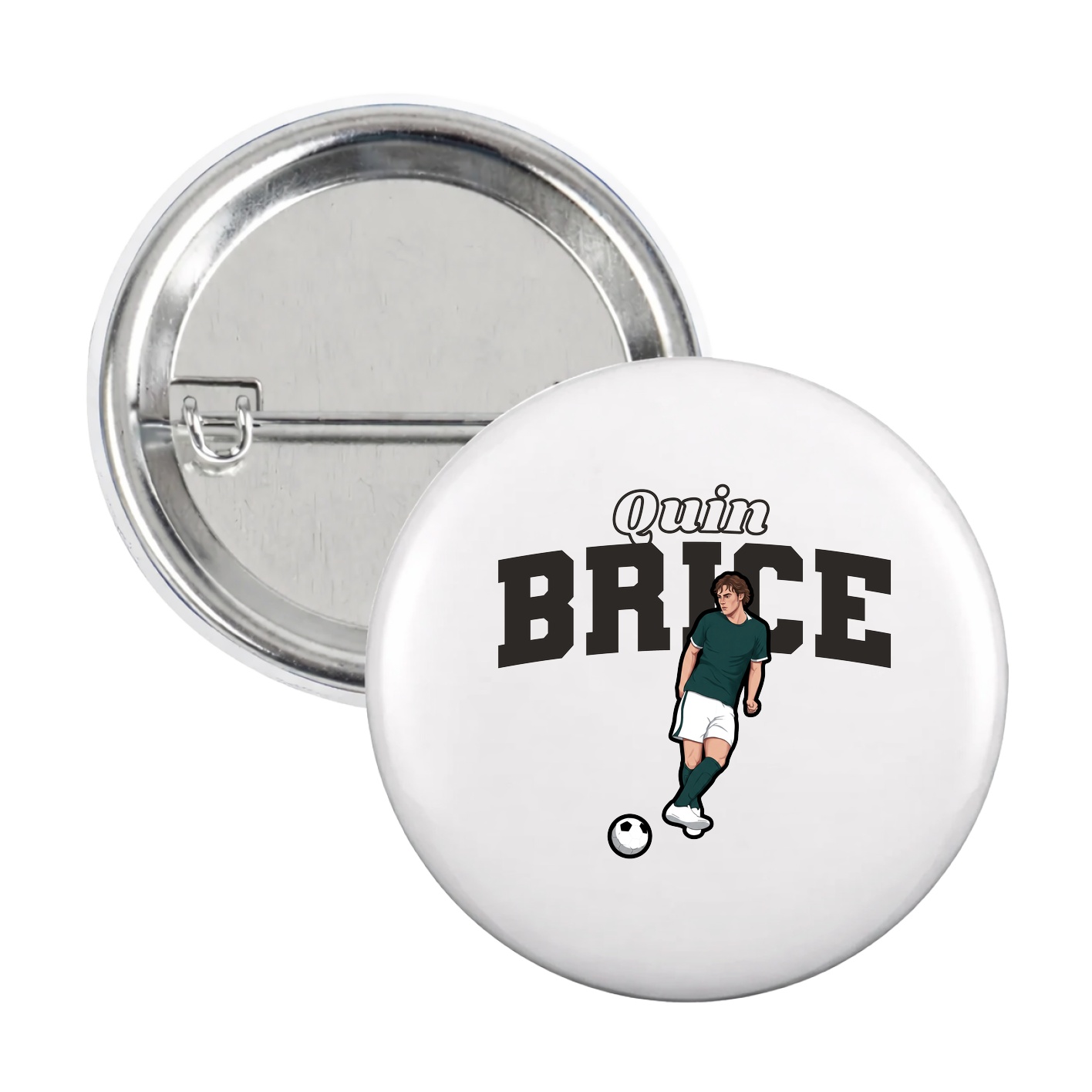 Game Day Button — Name Arch in White