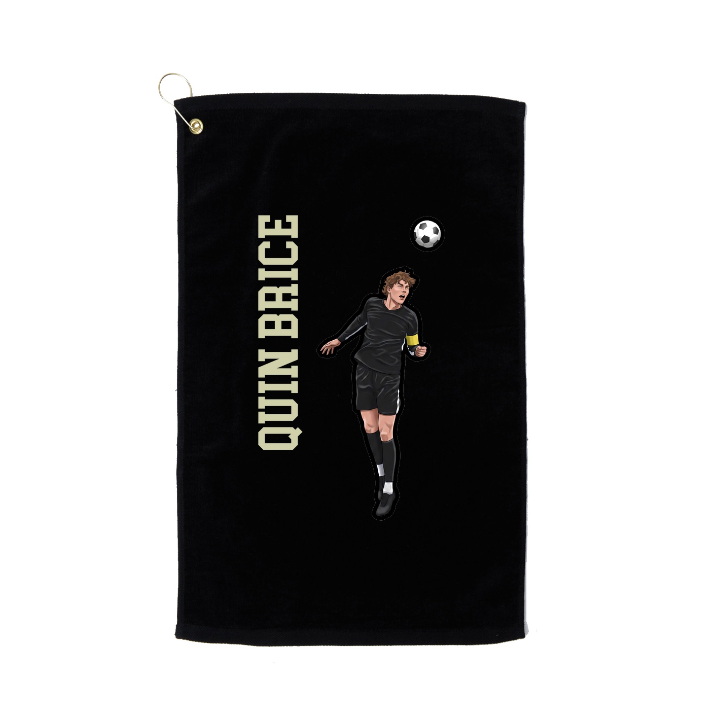 Golf Towel — Name Vertical in Black