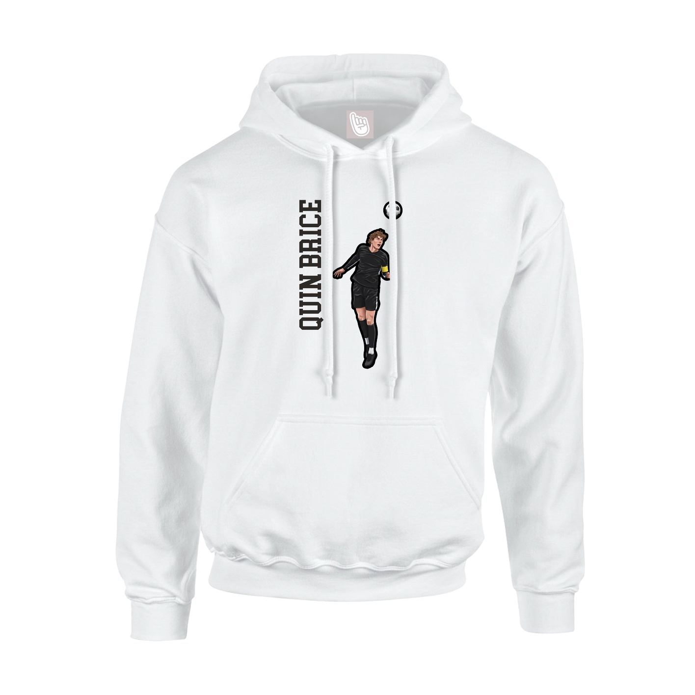 Youth Hoodie — Name Vertical in White