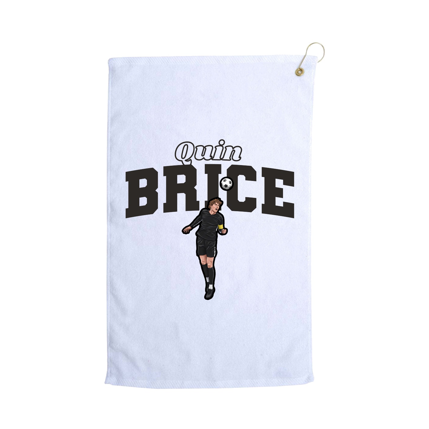 Golf Towel — Name Arch in White