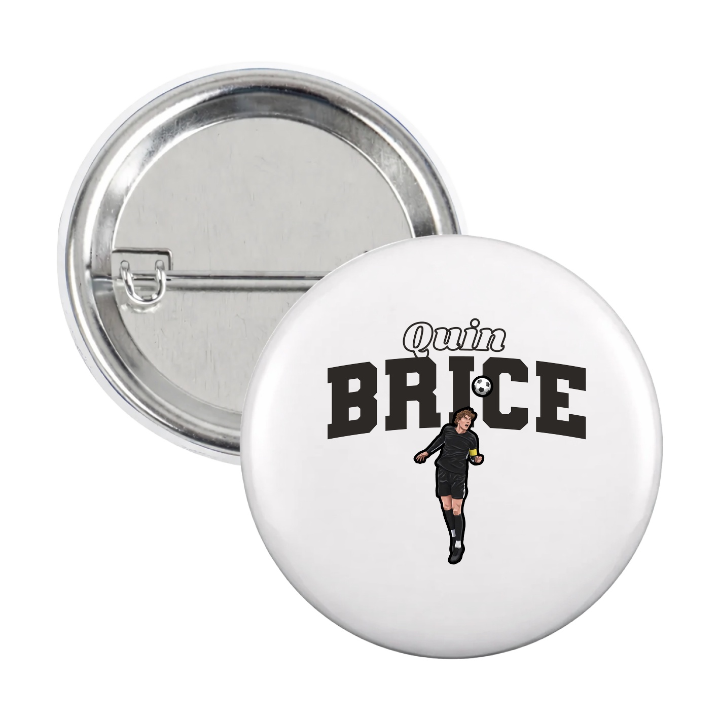 Game Day Button — Name Arch in White