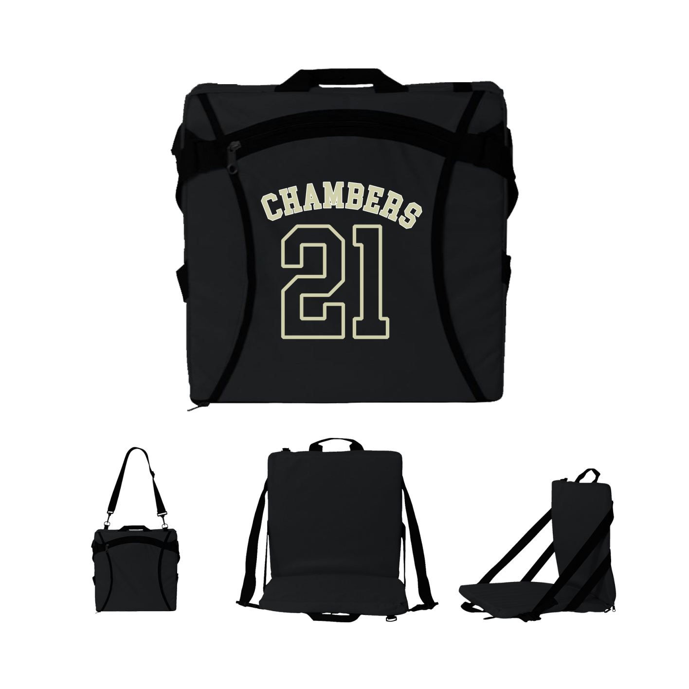 Folding Stadium Seat — Shirsey Arch in Black