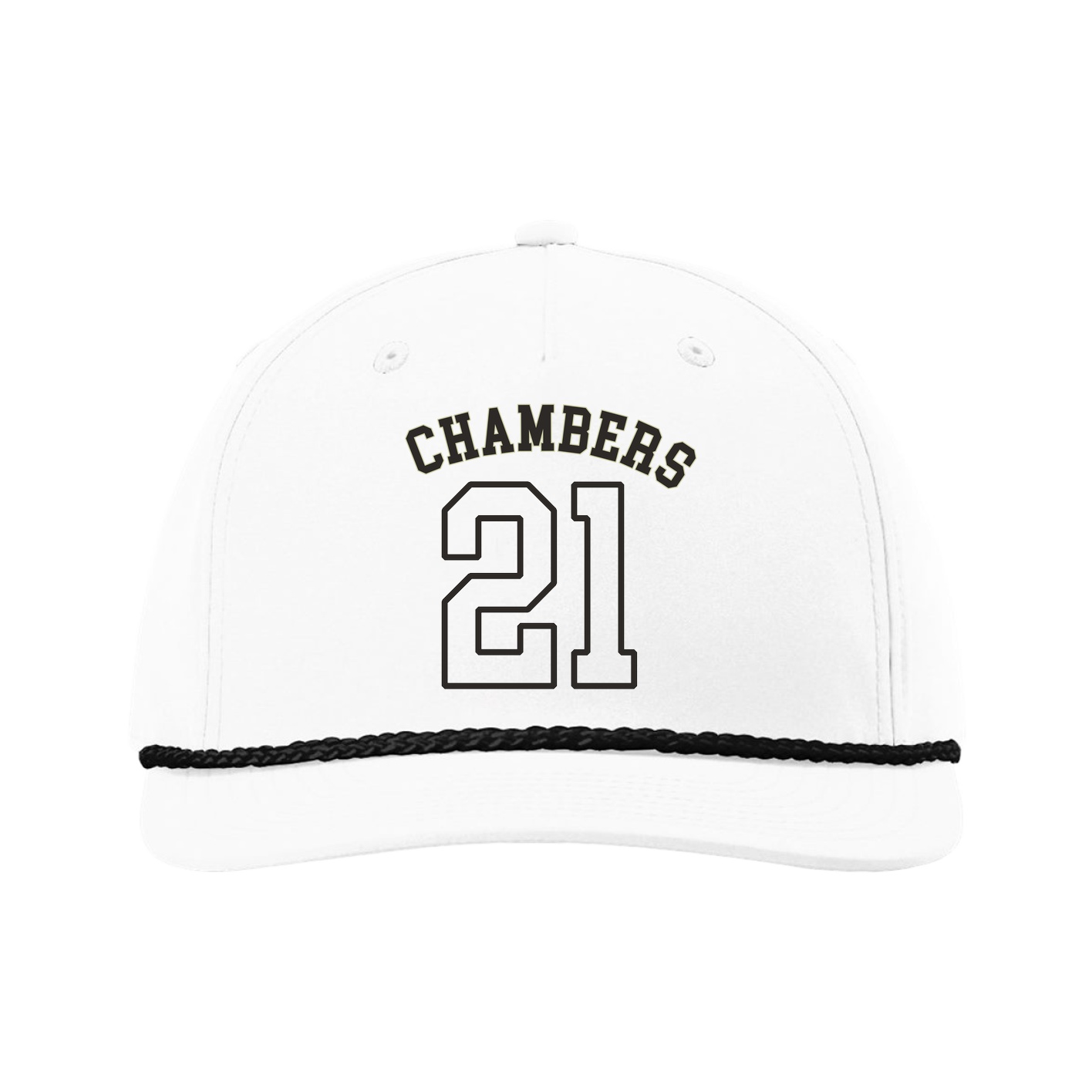 Five-Panel Classic Rope Cap — Shirsey Arch in White