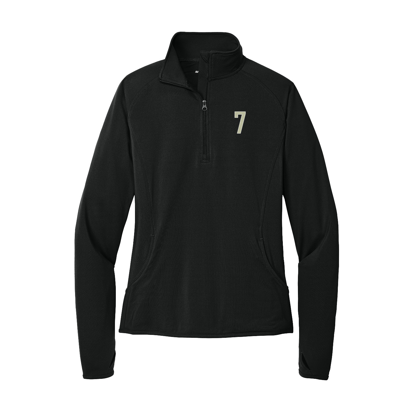 Women's Q-Zip Pullover — Front Shirsy in Black
