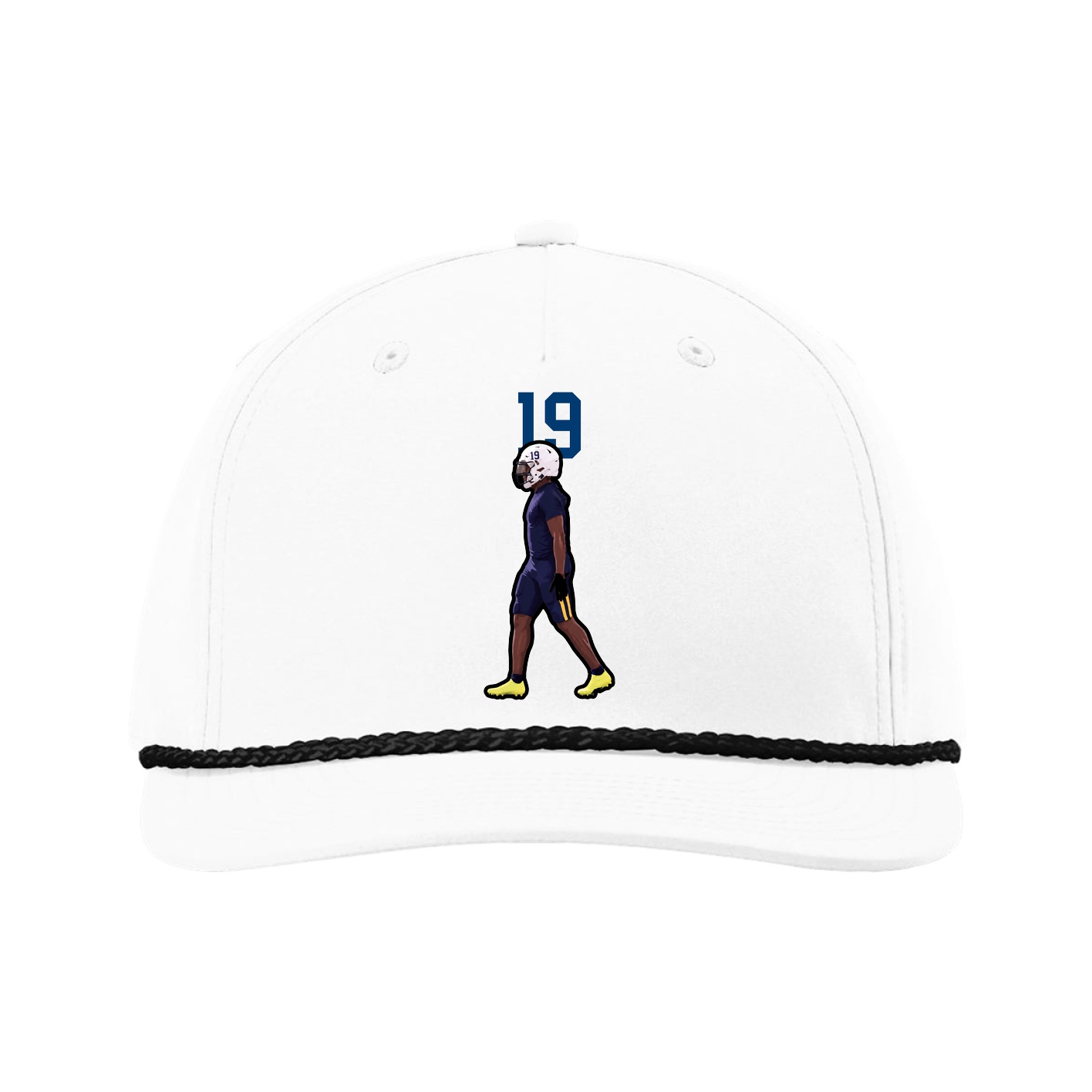 Five-Panel Classic Rope Cap — Number Top in White