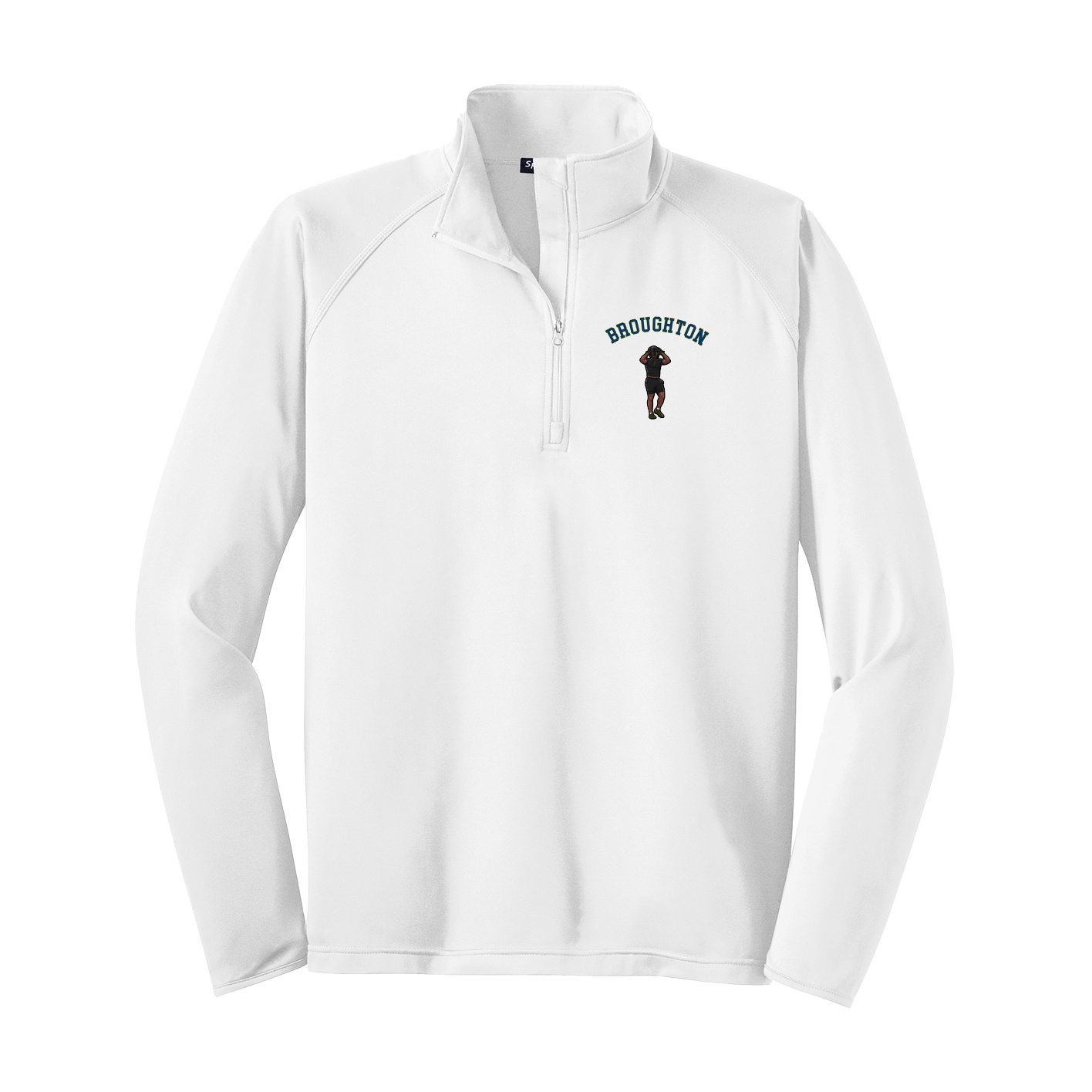 Q-Zip Pullover — Shirsey Arch in White