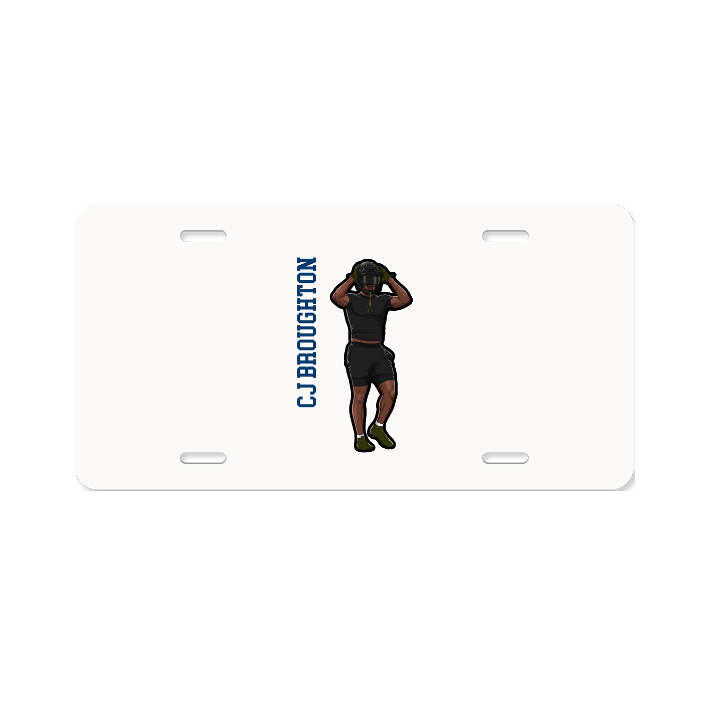 License Plate — Name Vertical in Classic