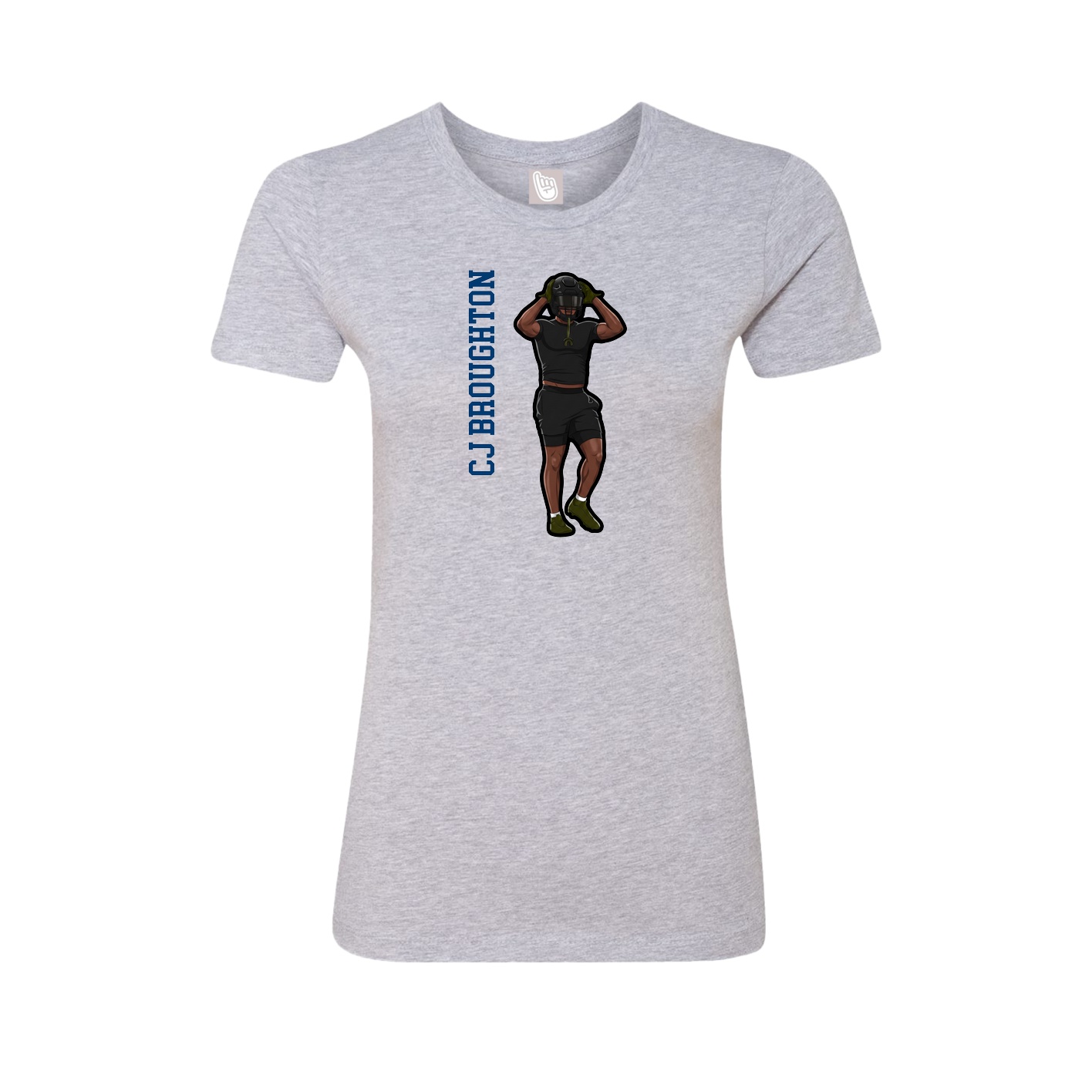 Womens Tee — Name Vertical in Grey