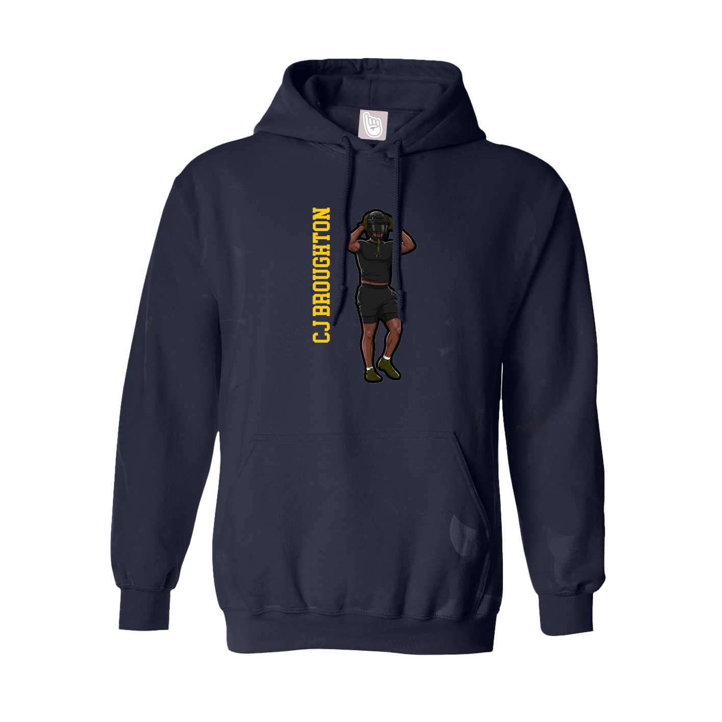 Hoodie — Name Vertical in Navy
