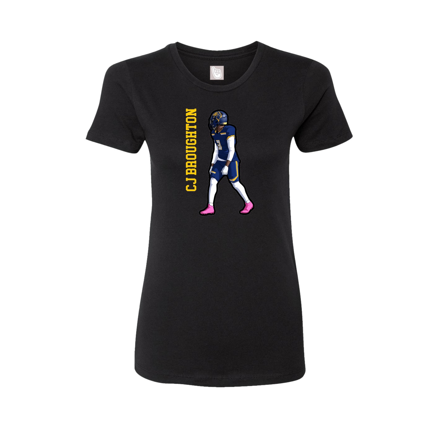 Womens Tee — Name Vertical in Black