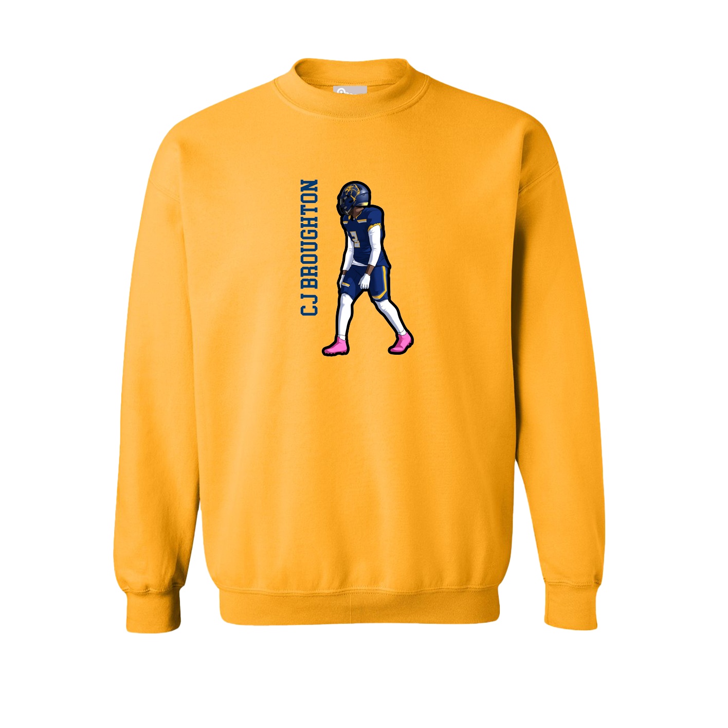 Fleece Crew — Name Vertical in Gold