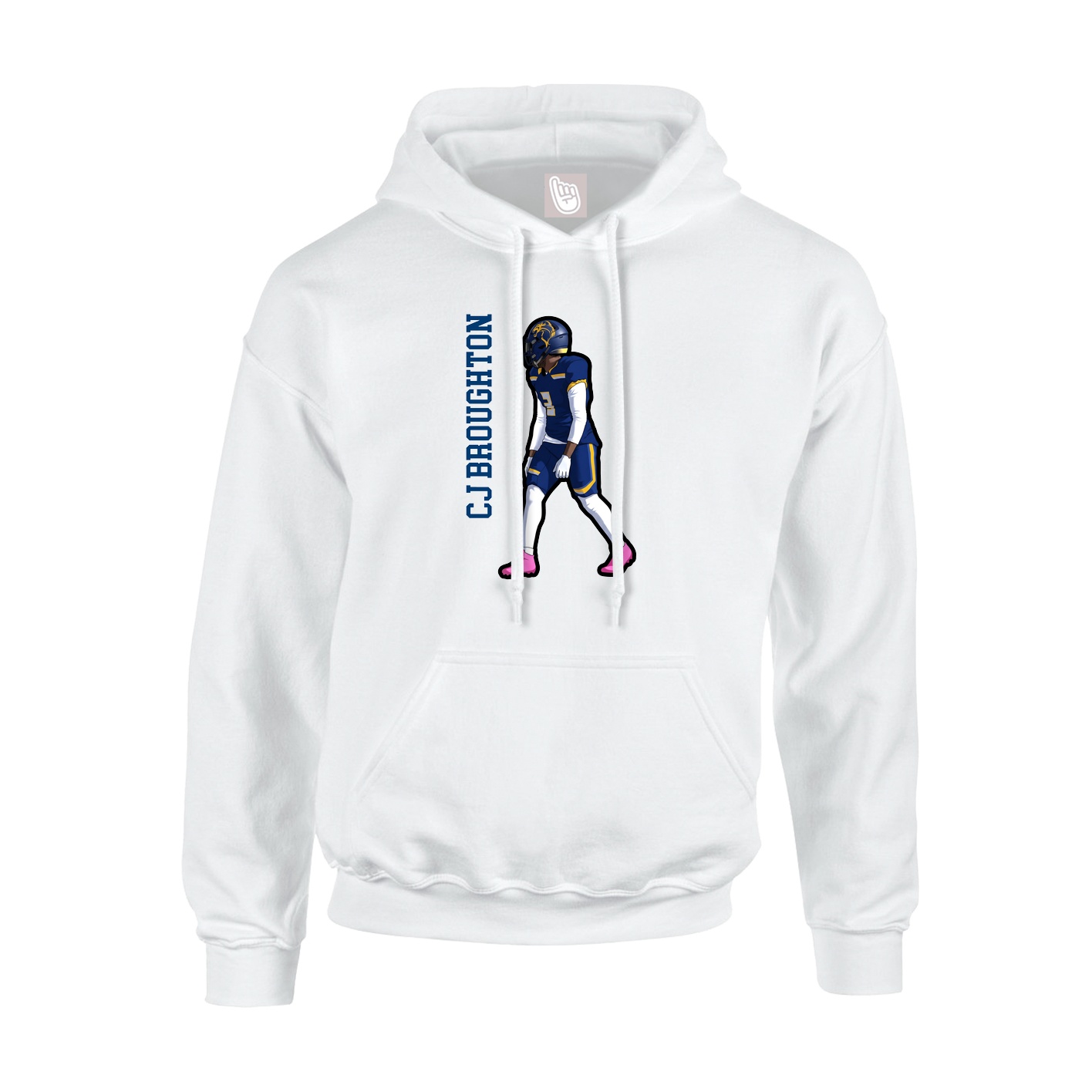 Youth Hoodie — Name Vertical in White
