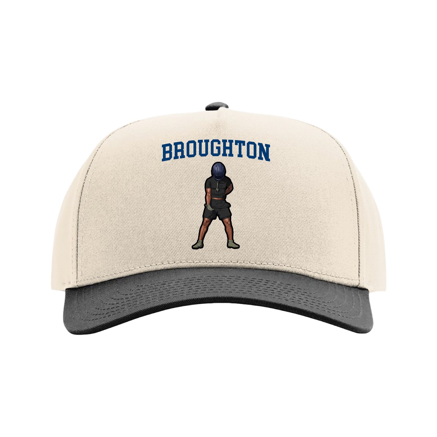 Full Fabric Five-Panel Champ Cap — Shirsey in Cream/Black