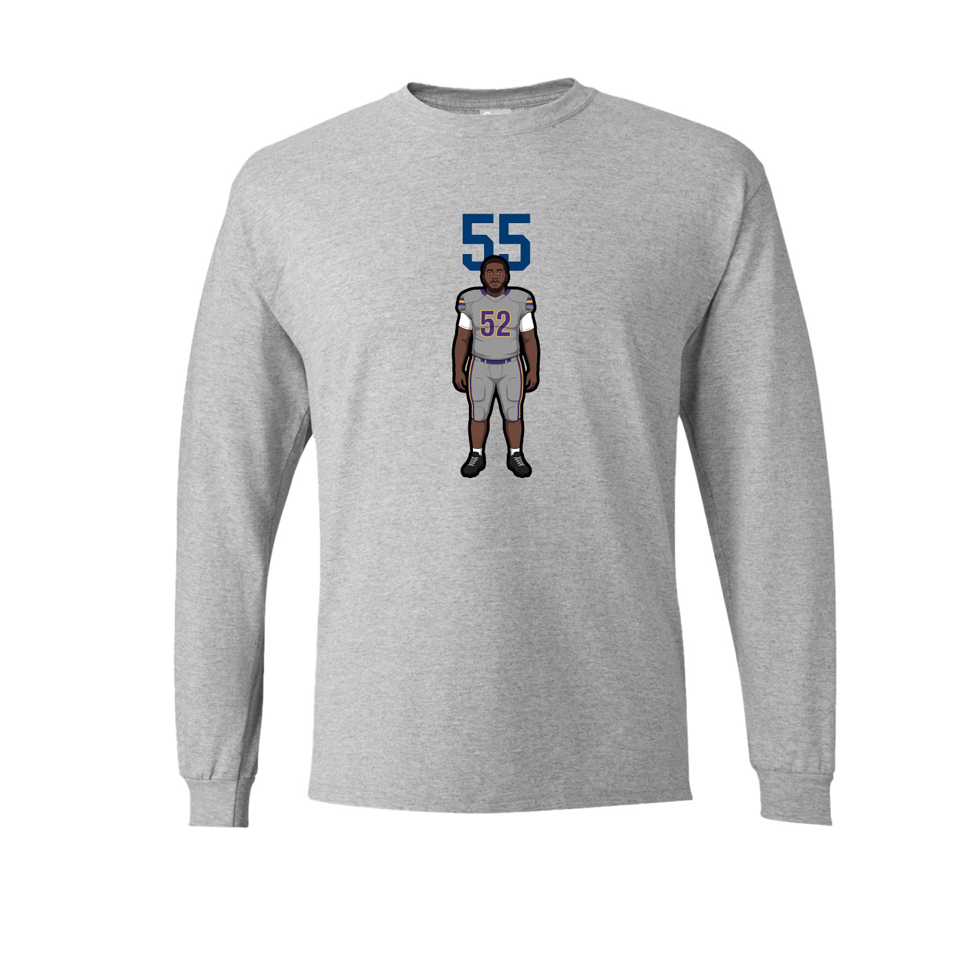 Long Sleeve Tee — Number Top in Grey