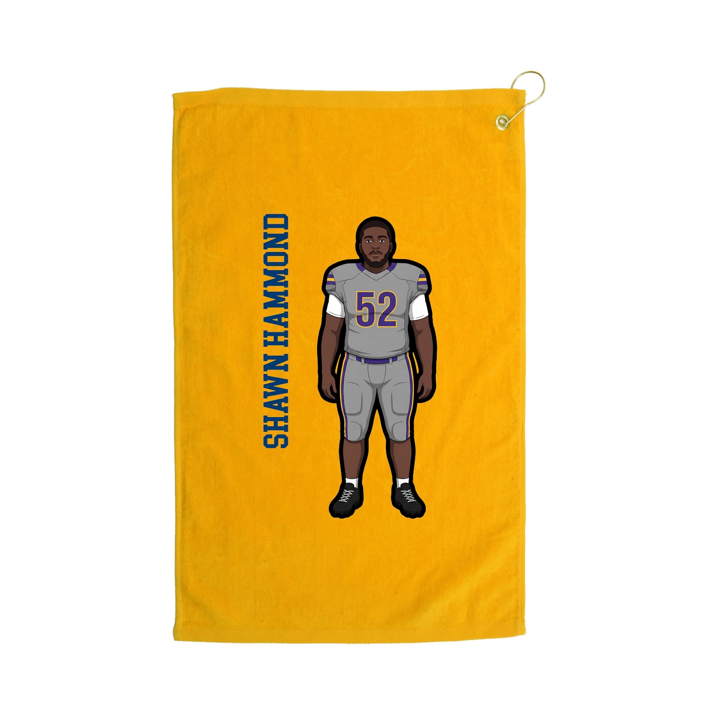 Golf Towel — Name Vertical in Gold