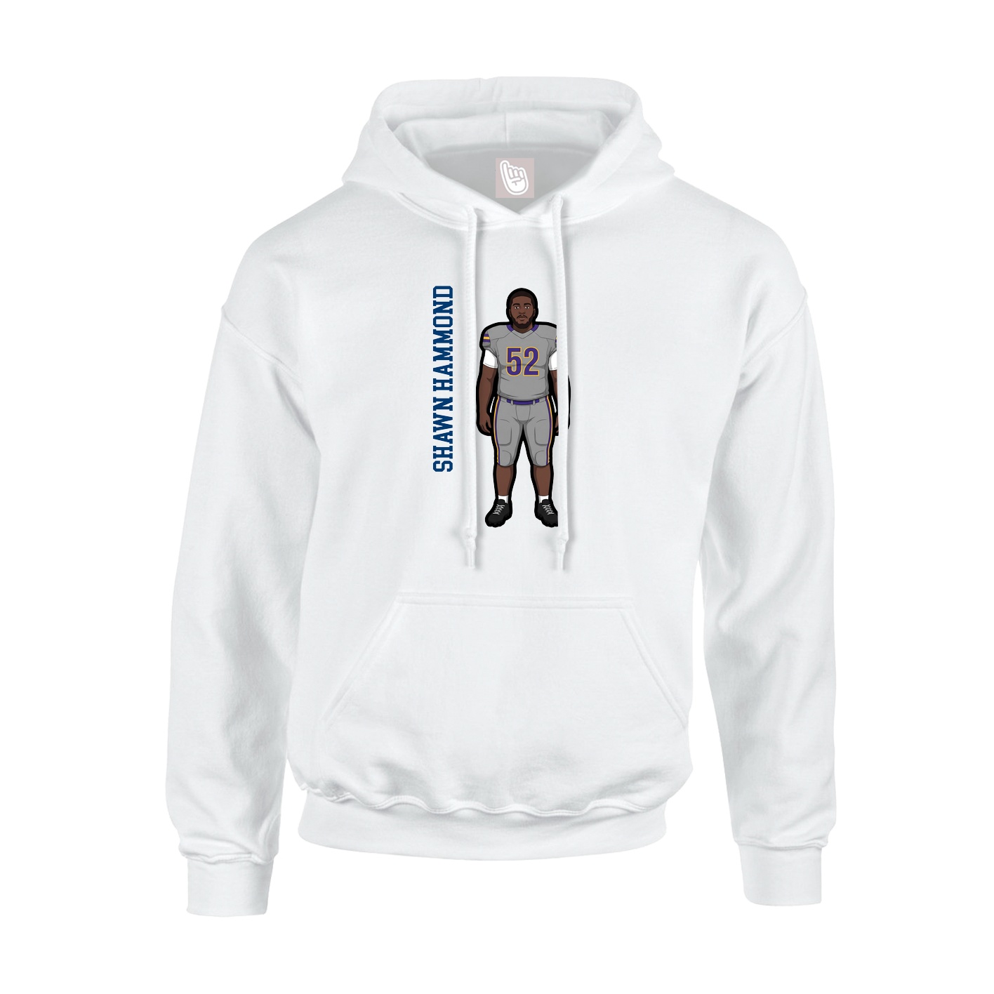Youth Hoodie — Name Vertical in White