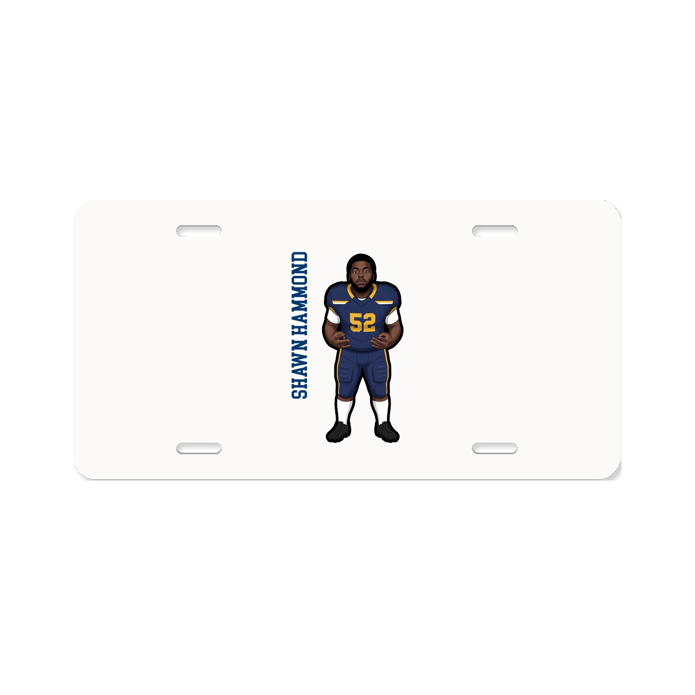 License Plate — Name Vertical in Classic