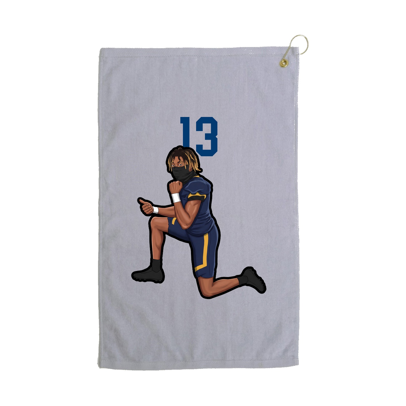 Golf Towel — Number Top in Grey