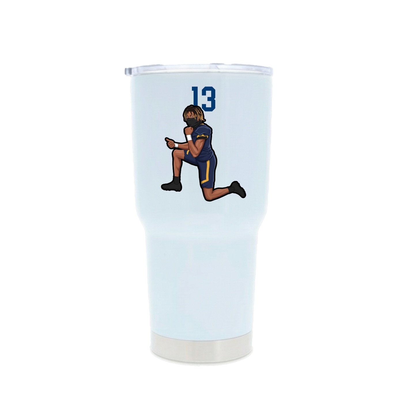 30oz Stainless Steel Tumbler — Number Top in White