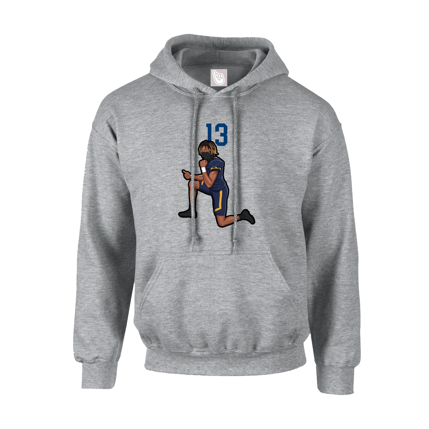 Youth Hoodie — Number Top in Grey