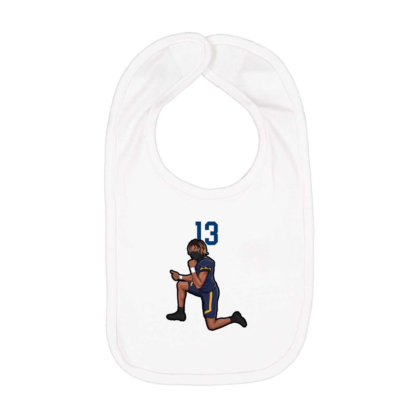 Infant Bib — Number Top in White
