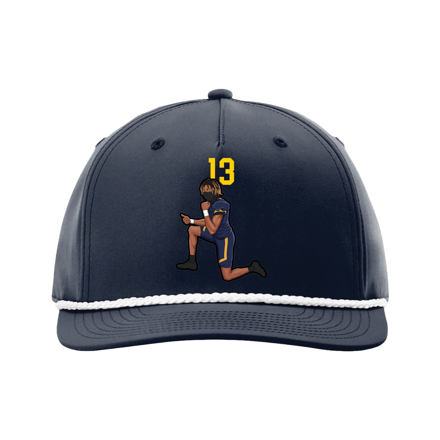 Five-Panel Classic Rope Cap — Number Top in Navy