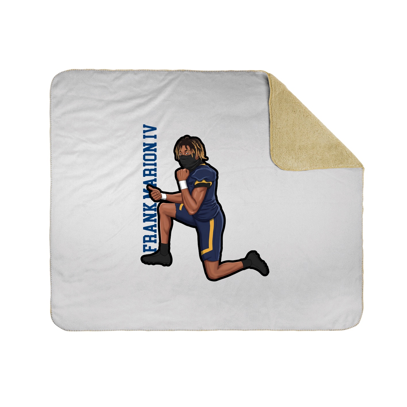 Throw Blanket — Name Vertical in White