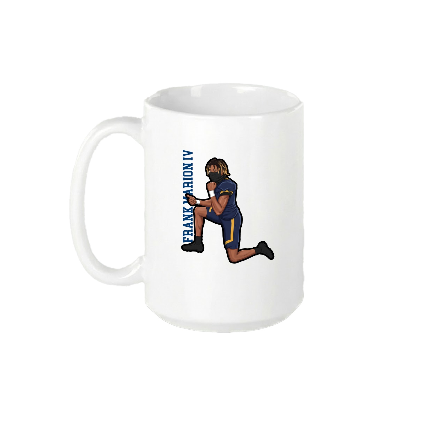 15oz Coffee Mug — Name Vertical in White