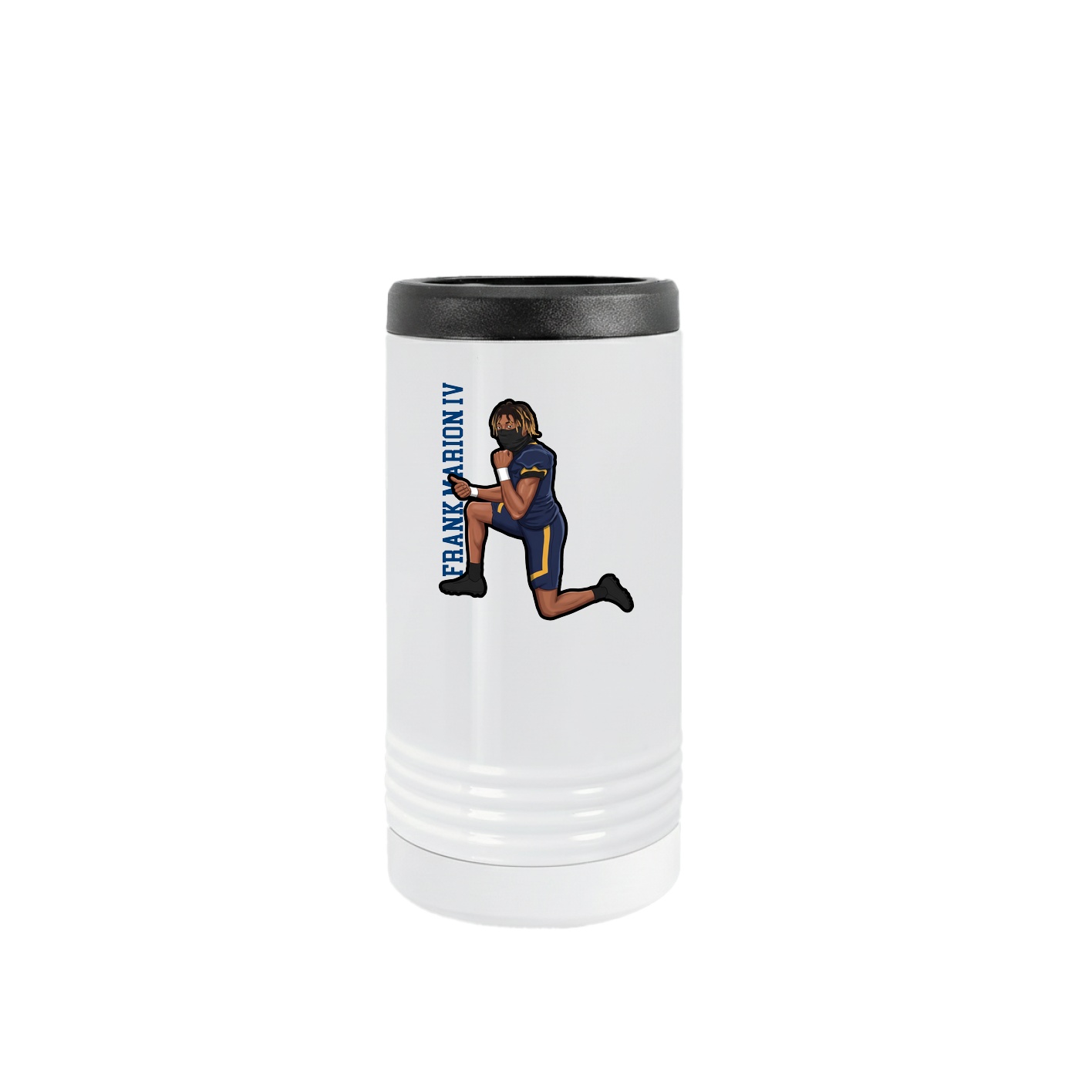 Slim Beverage Holder — Name Vertical in White
