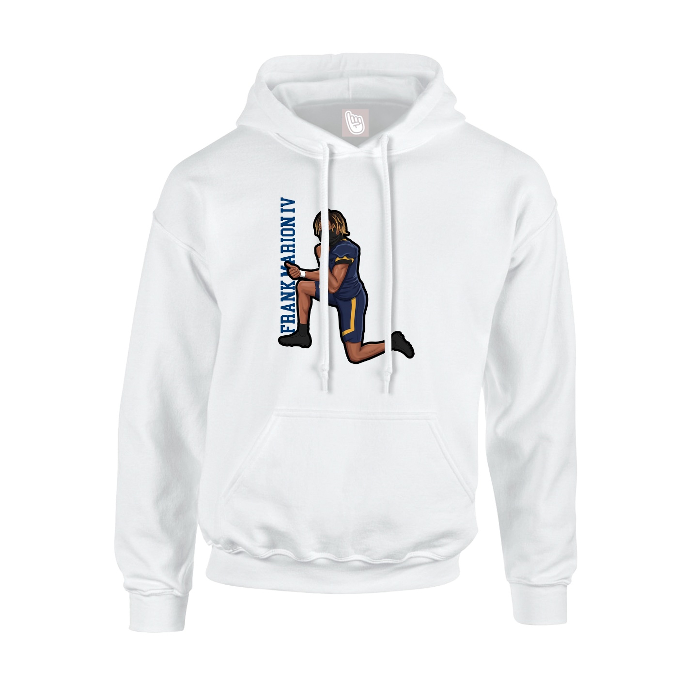 Youth Hoodie — Name Vertical in White