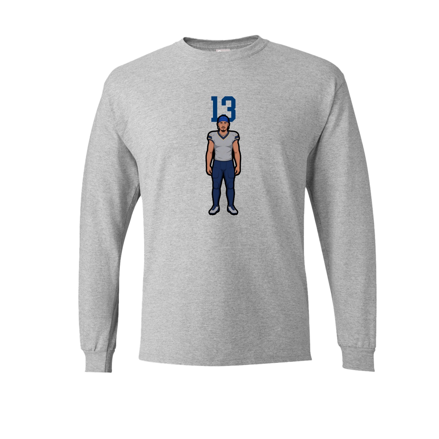 Long Sleeve Tee — Number Top in Grey