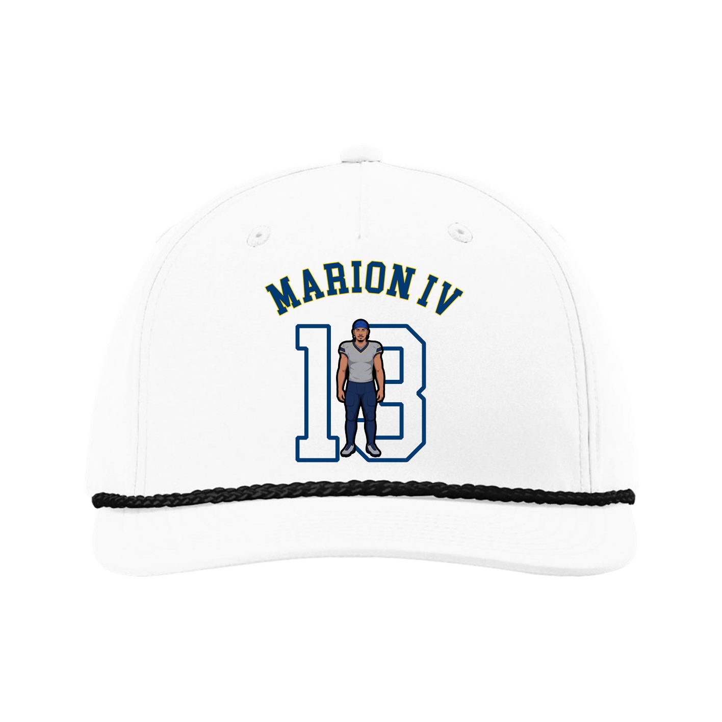 Five-Panel Classic Rope Cap — Shirsey Arch in White