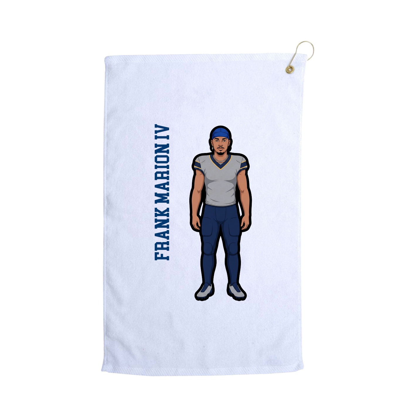 Golf Towel — Name Vertical in White