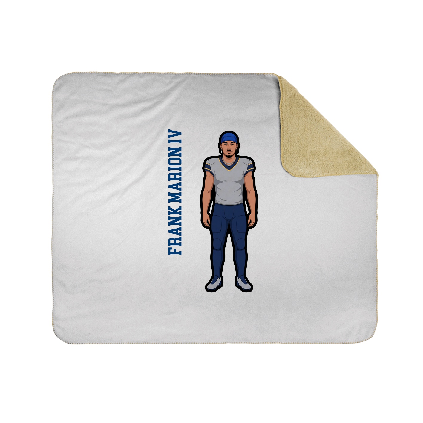 Throw Blanket — Name Vertical in White