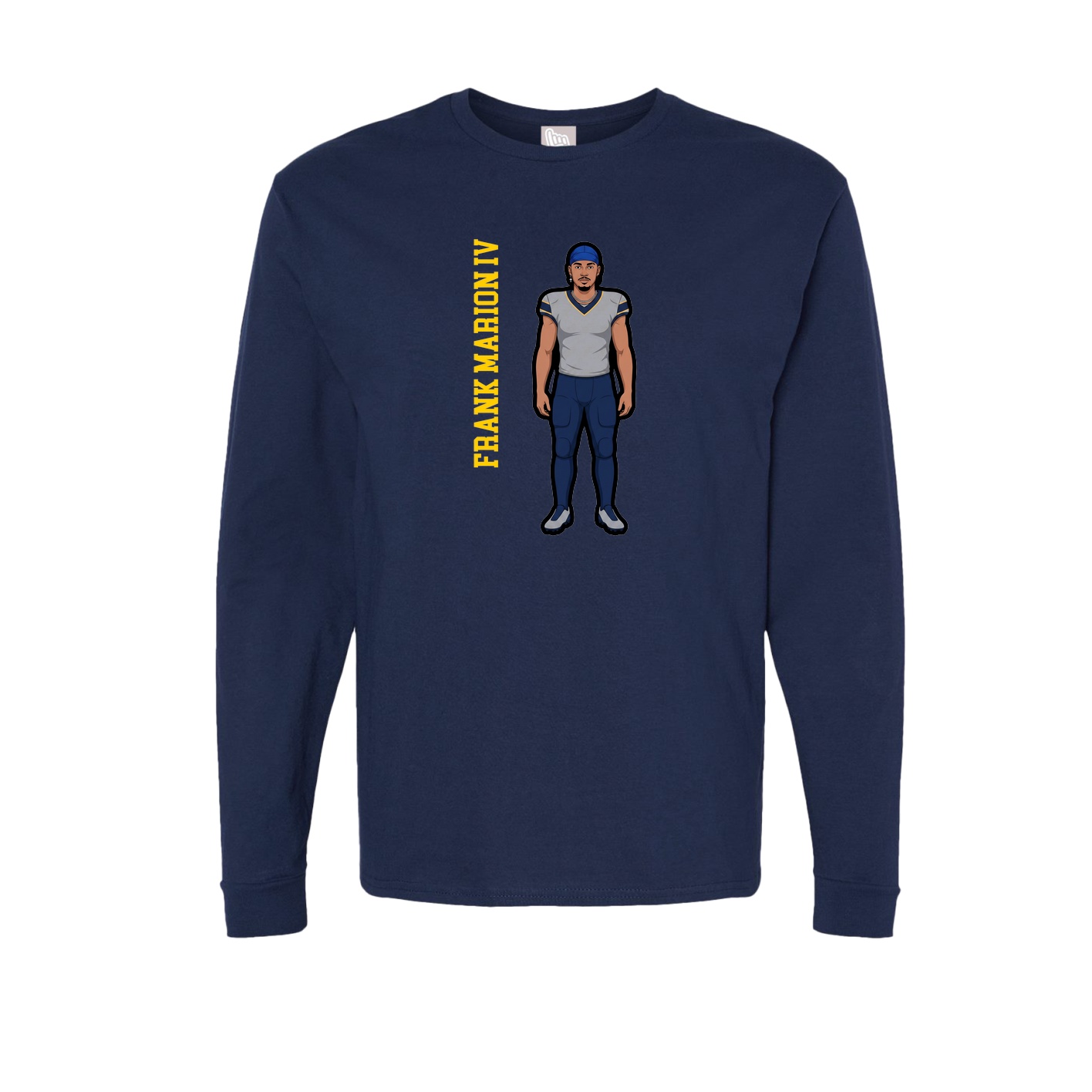 Long Sleeve Tee — Name Vertical in Navy