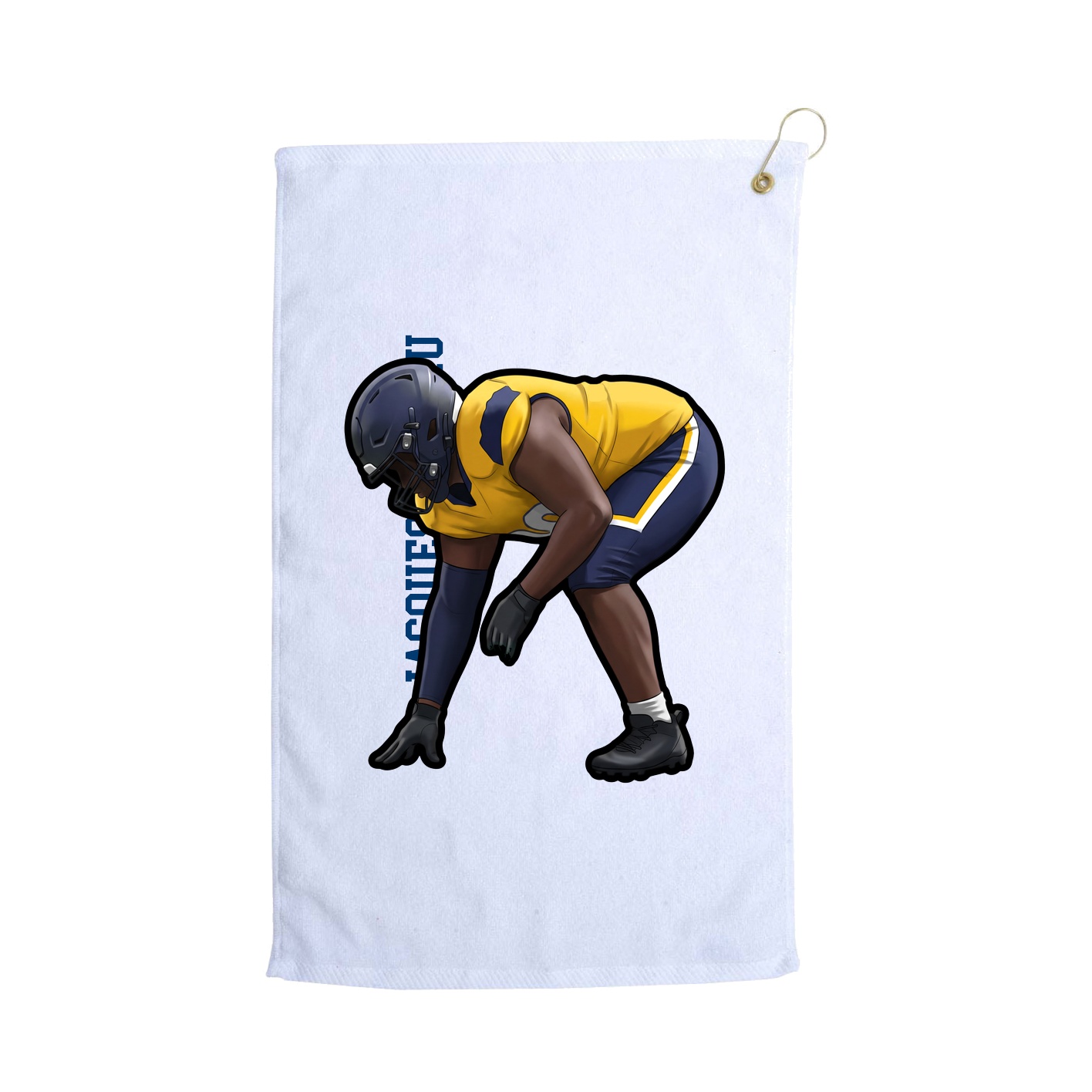 Golf Towel — Name Vertical in White