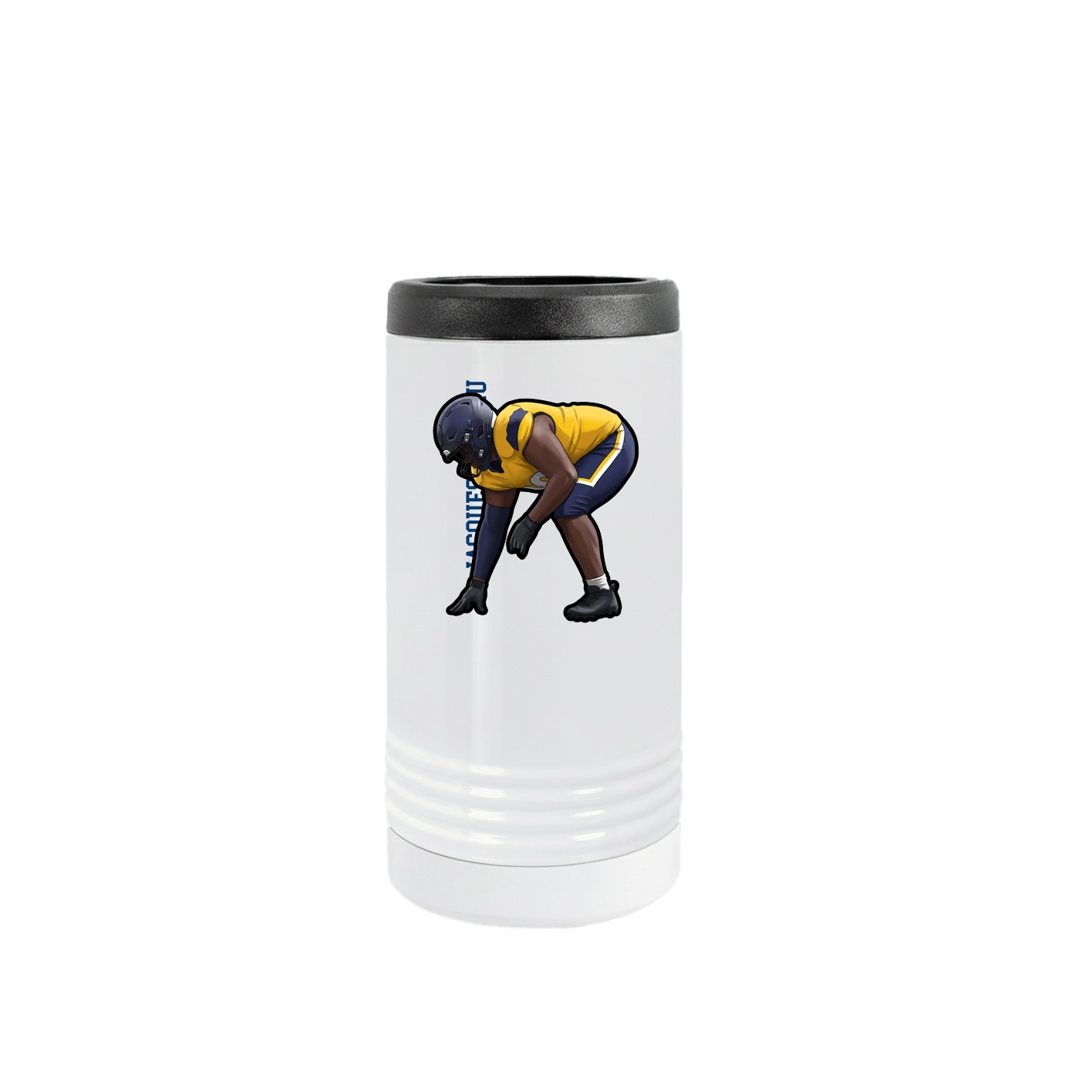 Slim Beverage Holder — Name Vertical in White