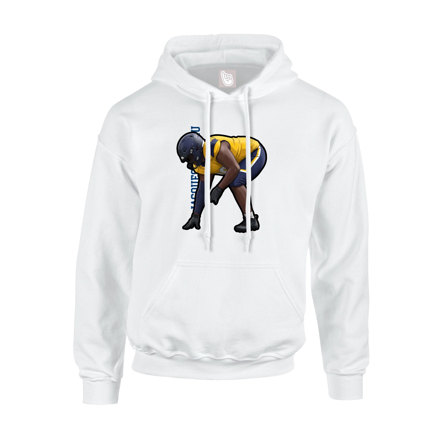 Hoodie — Name Vertical in White
