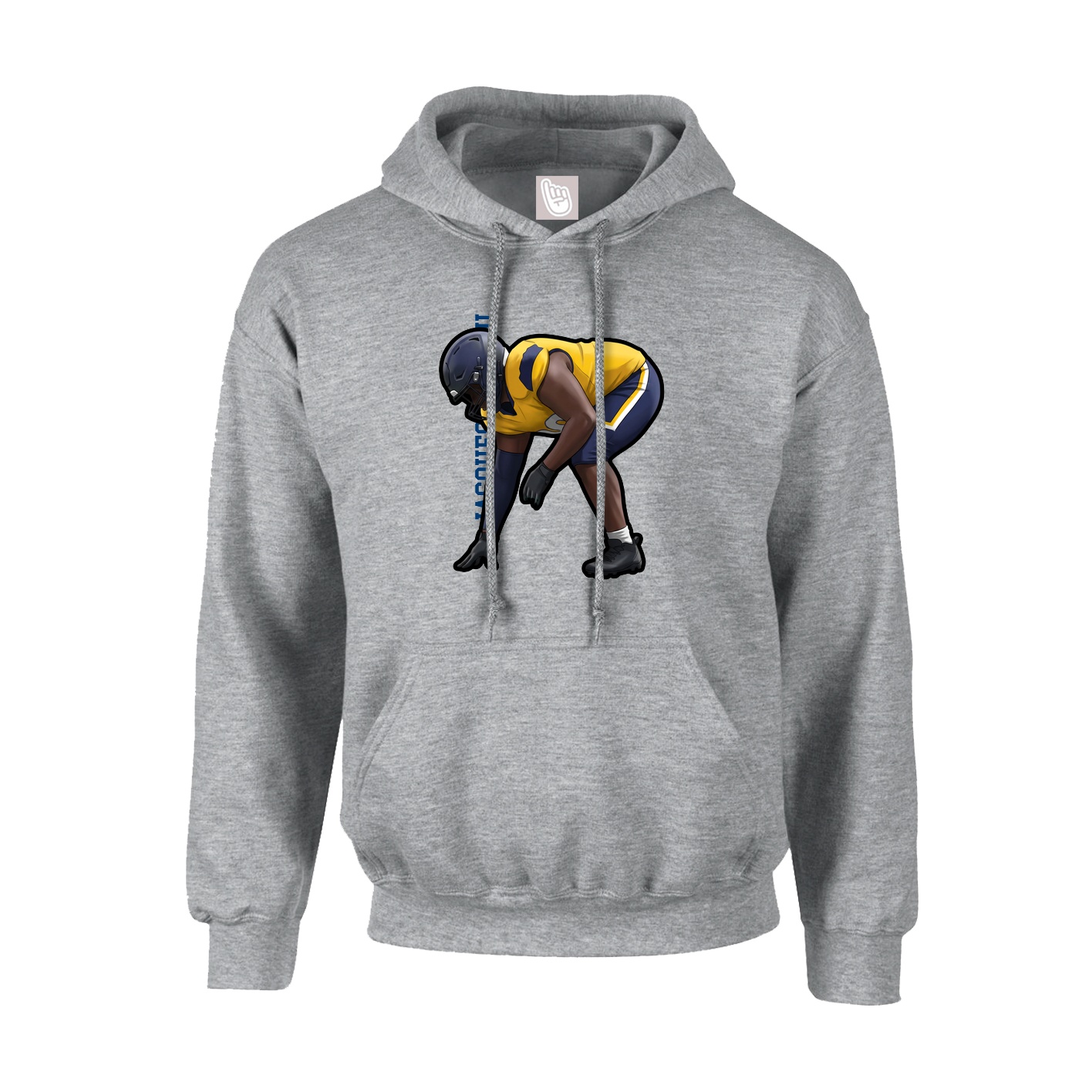 Youth Hoodie — Name Vertical in Grey