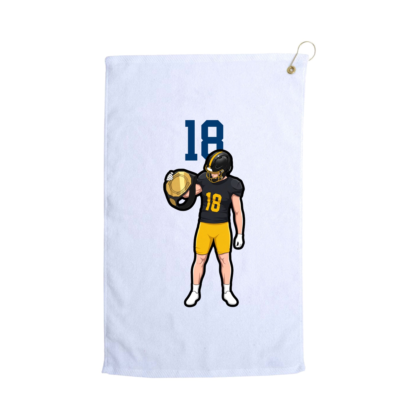 Golf Towel — Number Top in White