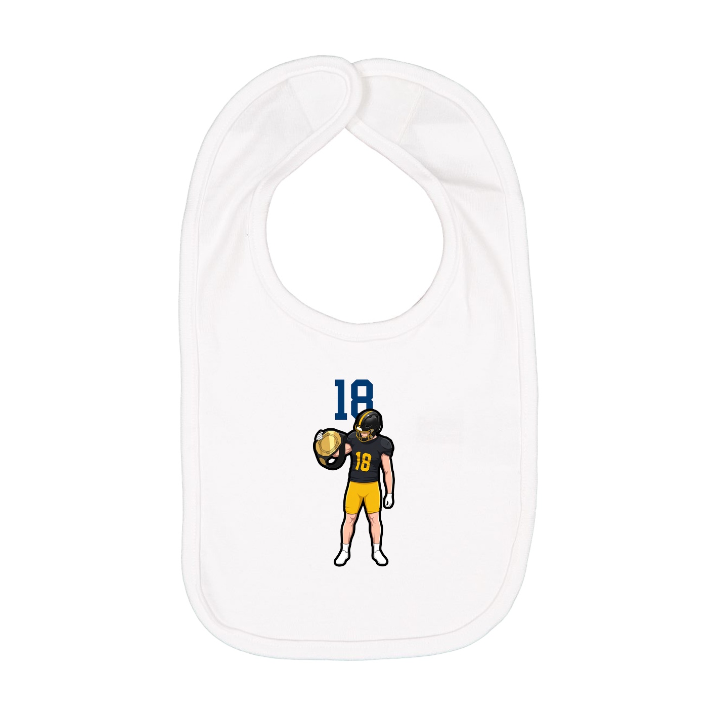 Infant Bib — Number Top in White