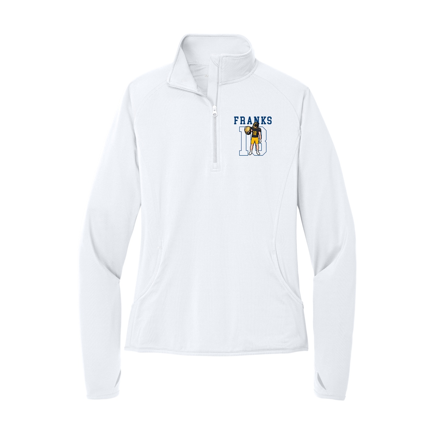 Women's Q-Zip Pullover — Shirsey in White
