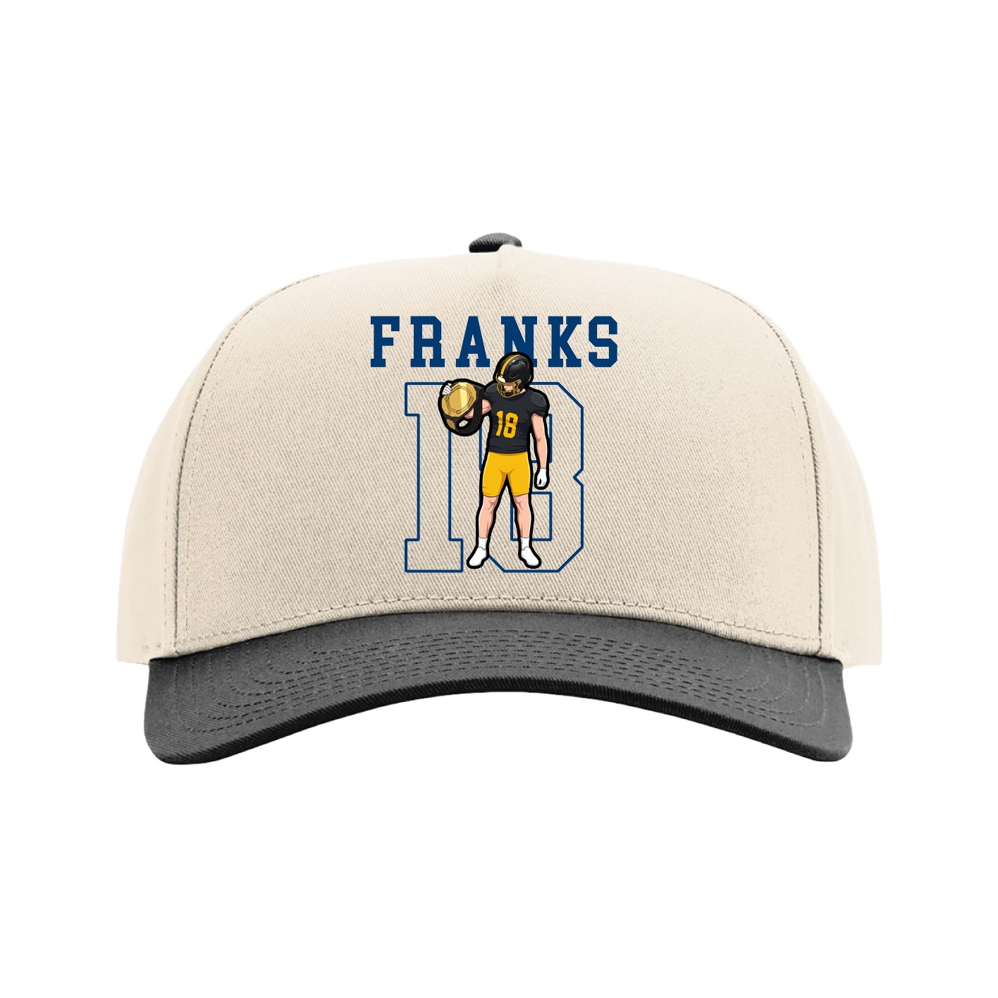 Full Fabric Five-Panel Champ Cap — Shirsey in Cream/Black