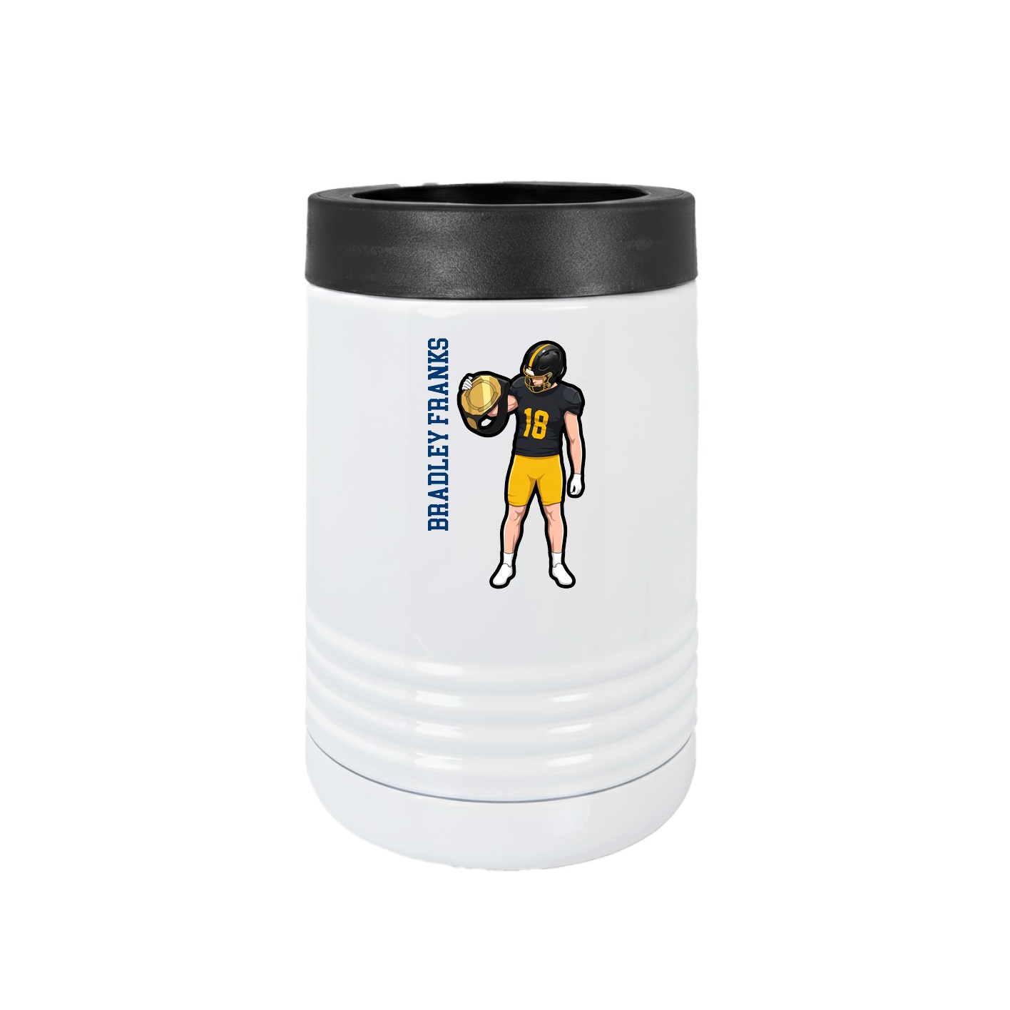 Beverage Holder — Name Vertical in White