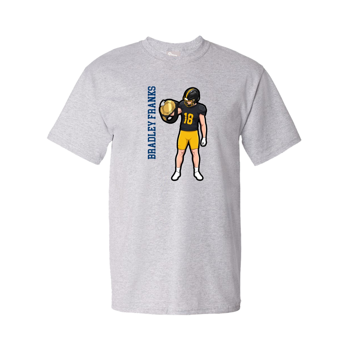 Tee — Name Vertical in Grey