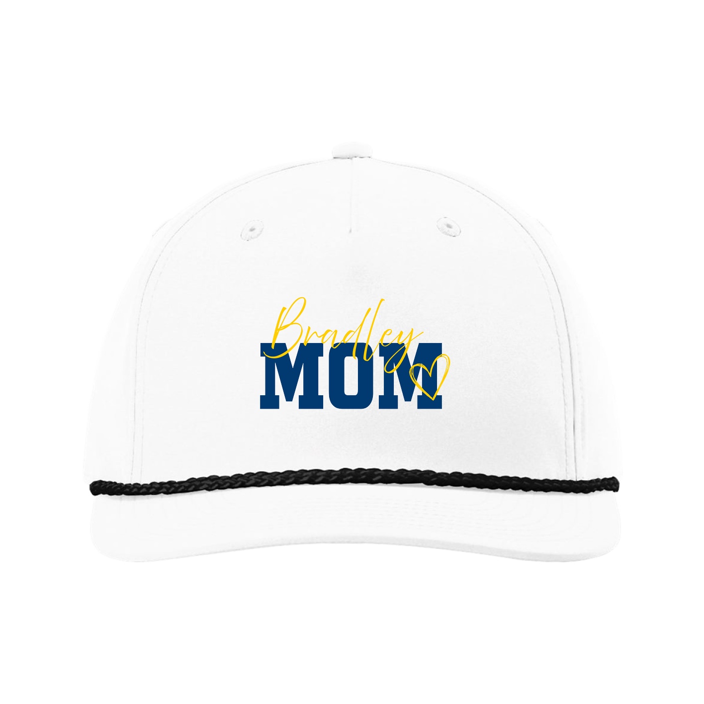 Five-Panel Classic Rope Cap — Mothers Day Script in White