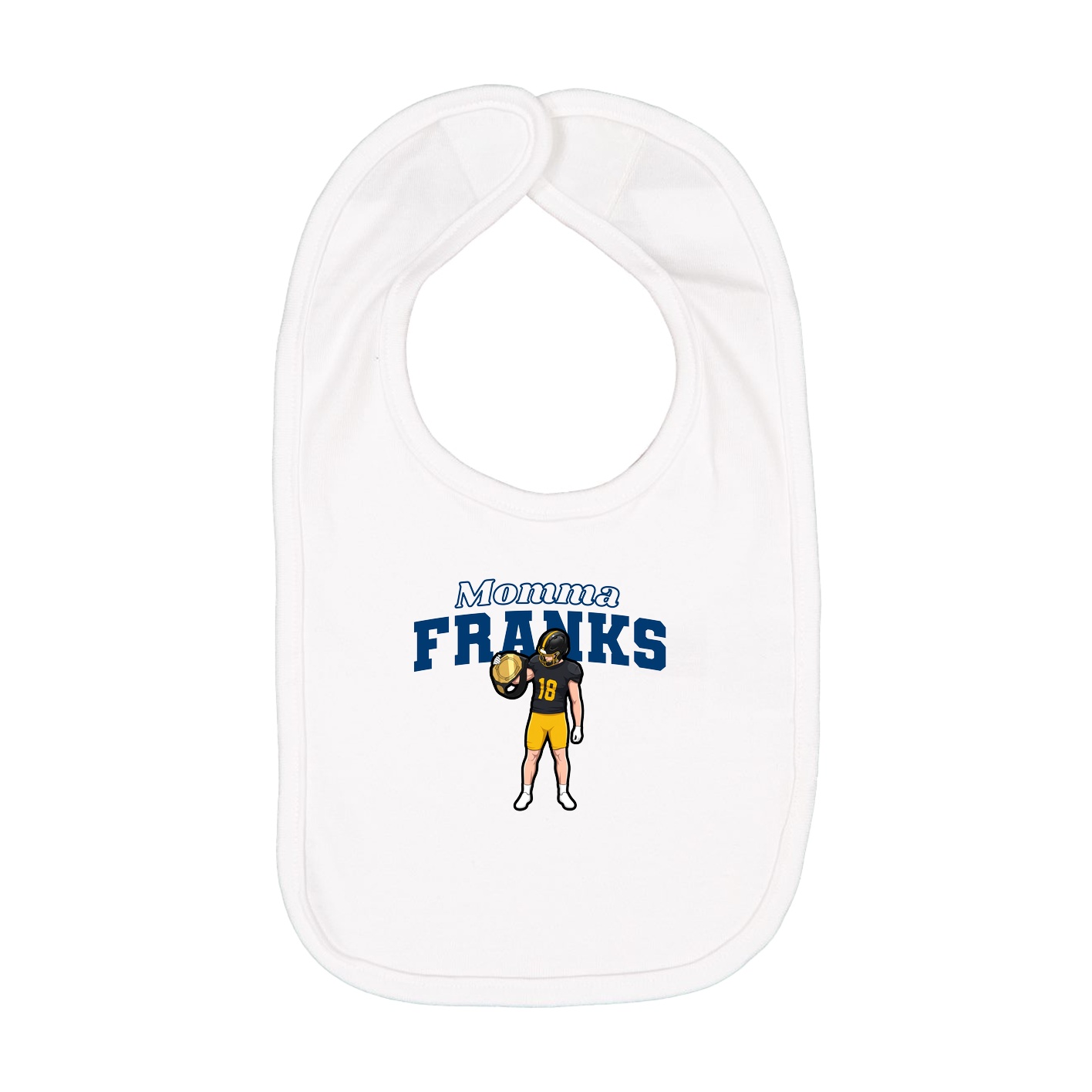Infant Bib — Mothers Day Block in White