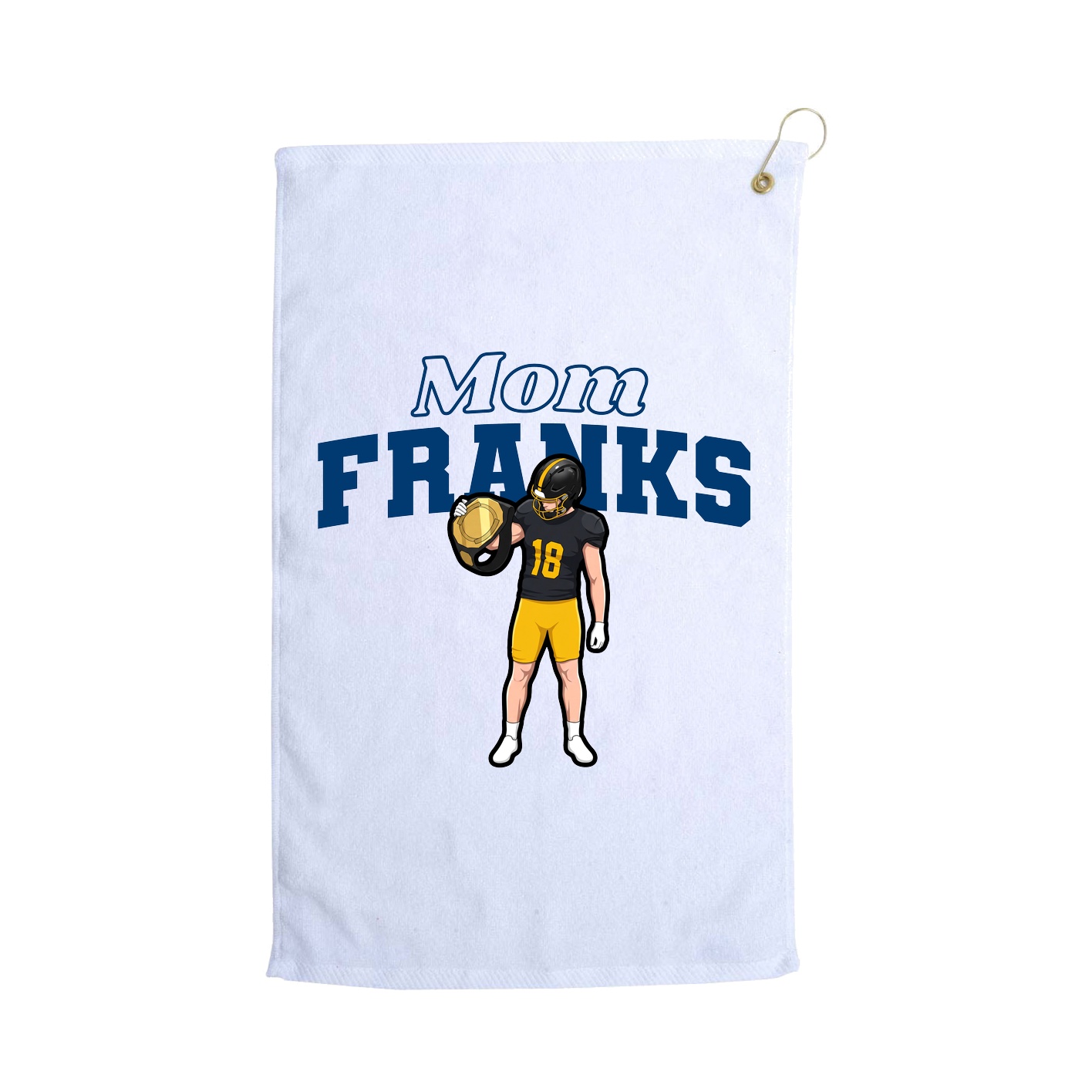 Golf Towel — Mothers Day Block in White